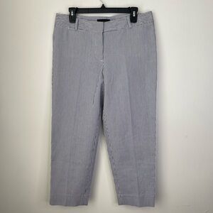 Talbots seersucker pinstripe cropped pants in blue and white size 8